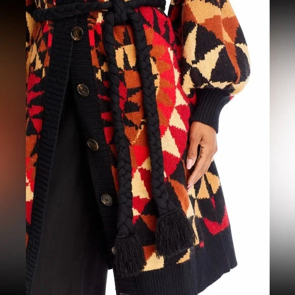 🌺🎉HP🎉🌺 NWT Farm Rio Heart Deco Maxi Knit Cardigan - Picture 12 of 15